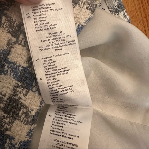 Sandro Womens Blue Calia Tweed Houndstooth Button Check Mini Skirt Size FR 4. @ - Picture 14 of 16